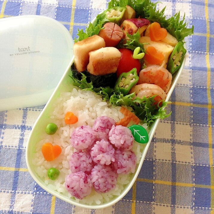 簡単キャラ弁 秋の味覚 ぶどうのお弁当 レシピ 作り方 By Cherry05 楽天レシピ